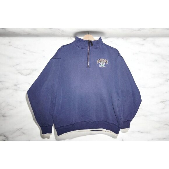 Vintage Notre Dame Pro Player Quarter Zip Sweatshirt – Size Medium Classic navy - Picture 3 of 16